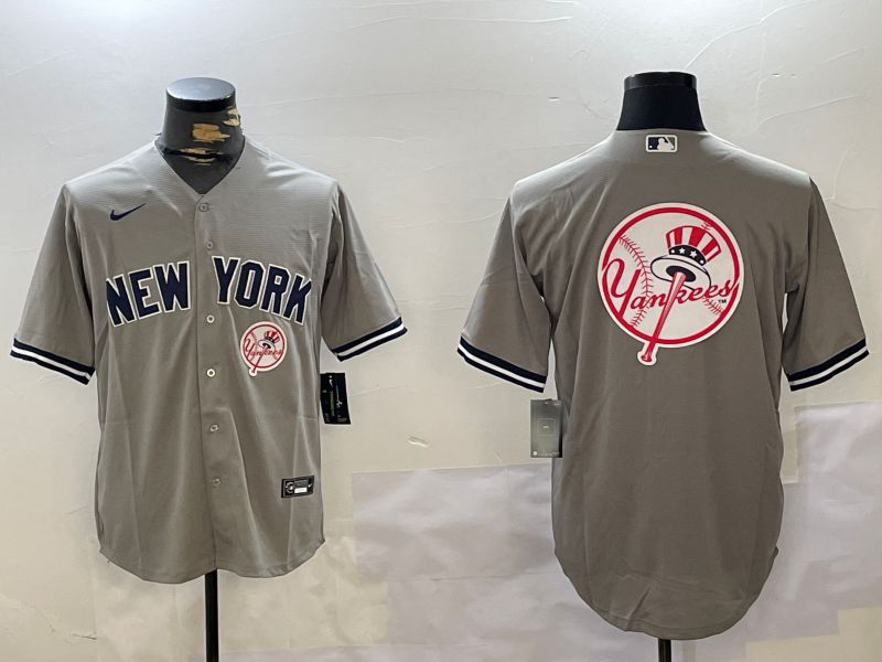 Men New York Yankees Blank Grey Game 2024 Nike MLB Jersey style 10271